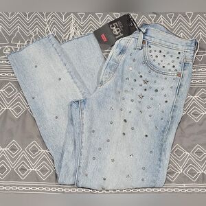 Levi's Light Blue Skinny Jeans with Studs